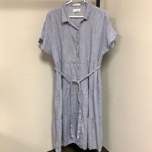 Cynthia Rowley Tiered Linen Dress size Medium with Pockets